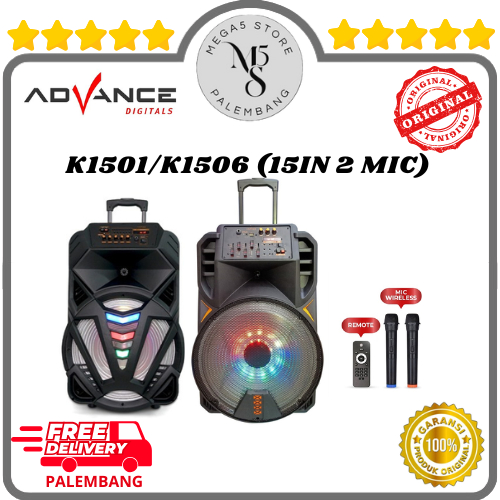 Speaker Advance Portable 15Inch 2 MIC - K1506 / K1501