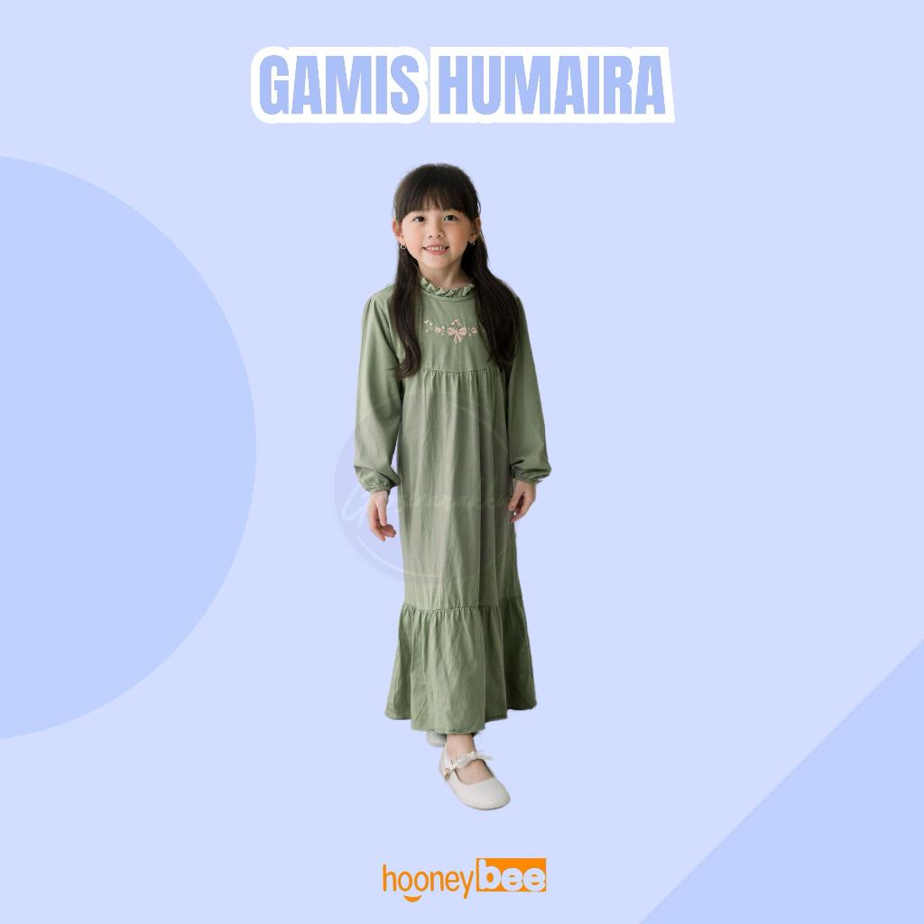 Hooneybee Humaira Olive - Gamis anak Perempuan [Size 2-10 Tahun] Baju Kaos Cewek