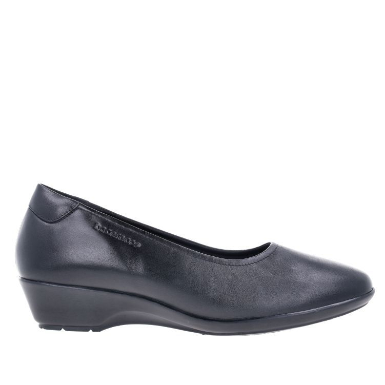 Bocorocco D. Arabela 99 Nero - Wedges Kulit Asli Hitam Polos