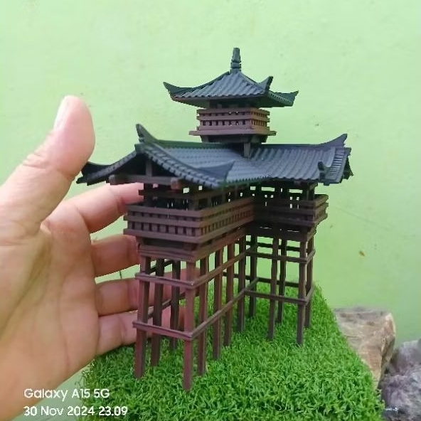 MINIATUR RUMAH JEPANG TEMPLE UNTUK AQUASCAPE/PALUDARIUM/BONSAI BAHAN PVC