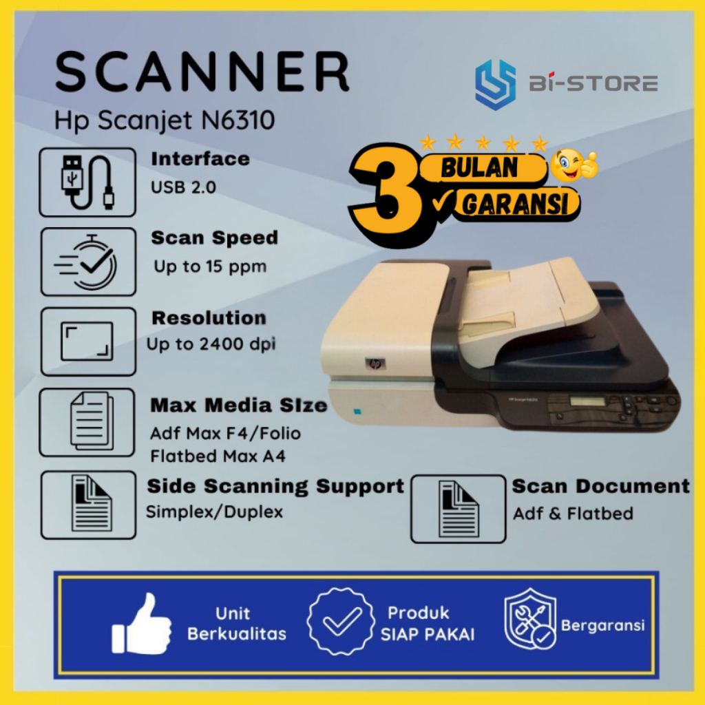 Scanner Folio HP Scanjet N6310 Bisa Scan Legal Folio F4 Melalui ADF