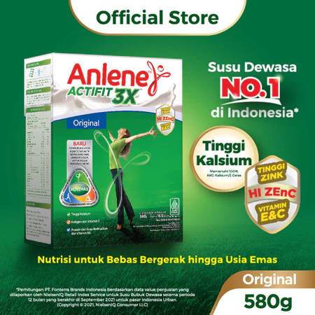 

Anlene Actifit 3X Susu Bubuk Dewasa 580g