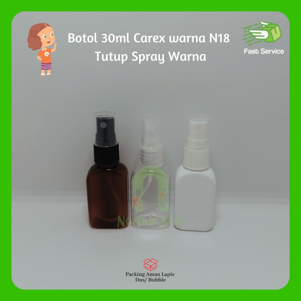 BOTOL CAREX 30ML SPRAY PUTIH PET TEBAL SANITIZER PARFUME
