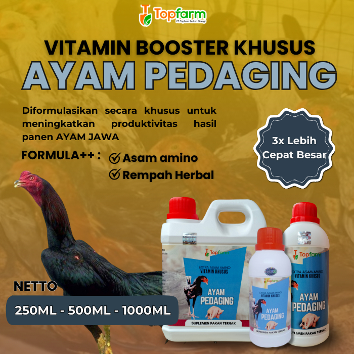 Vitamin Untuk Ayam Pedaging / Vitamin Ayam Pedaging / Vitamin Herbal Ayam Pedaging / Vitamin Penggem