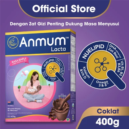 

Anmum Lacta Susu Nutrisi Ibu Menyusui Cokelat 400g/200g