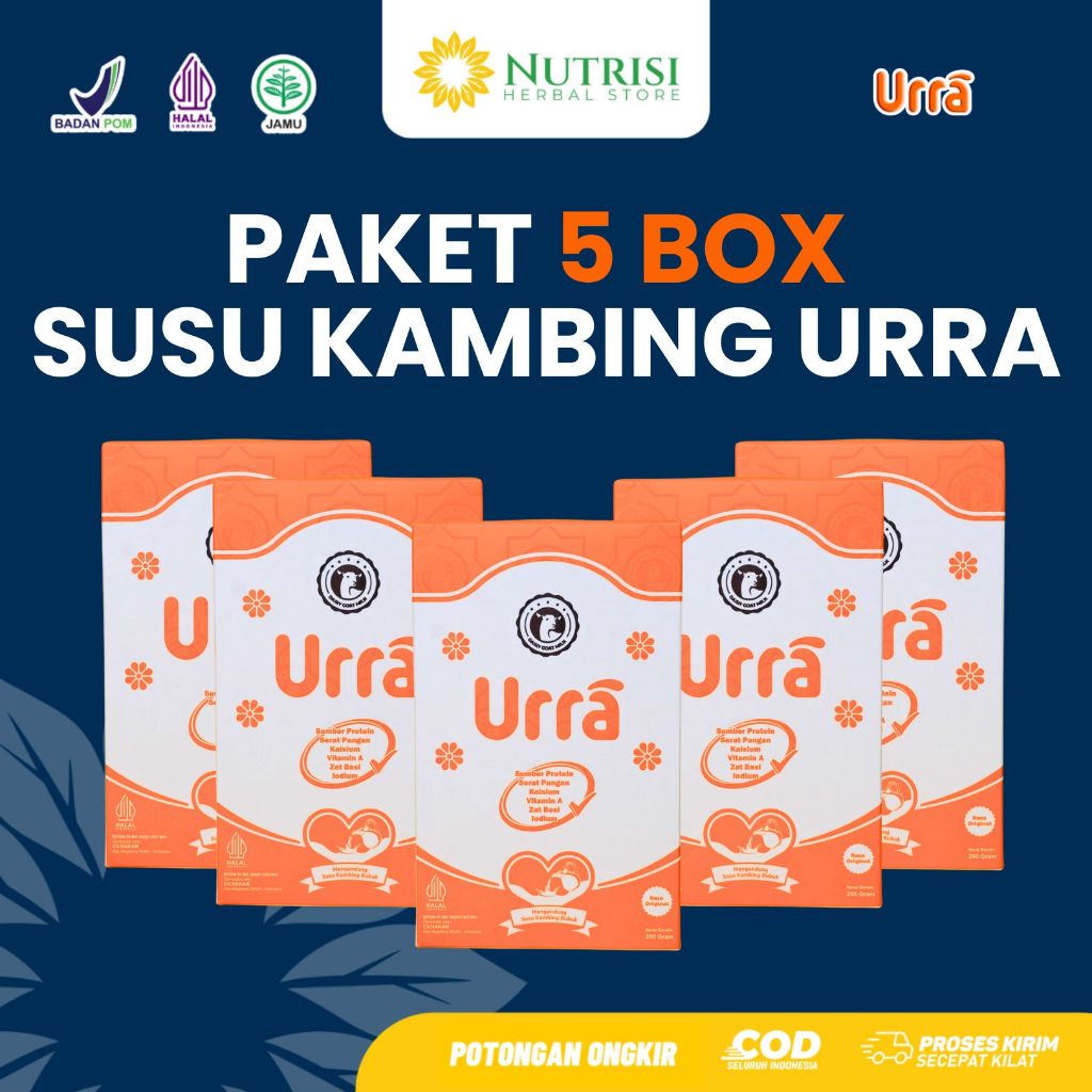 

[Paket 5 Box] Susu Kambing URRA - Premium, Bebas Prengus, Tinggi Protein & Kalsium - 200g