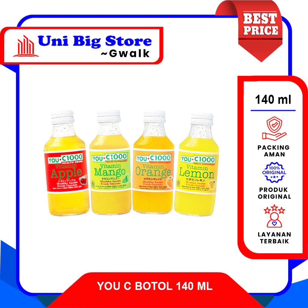 

YOUC YOU C 1000 C1000 LEMON - ORANGE - APPLE - MANGO BOTOL 140 ml