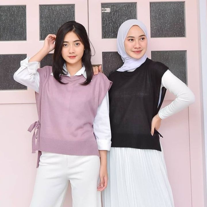 F ( F6 ) OUTER VEST RAJUT TALI PINGGIR / ROMPI RAJUT PREMIUM