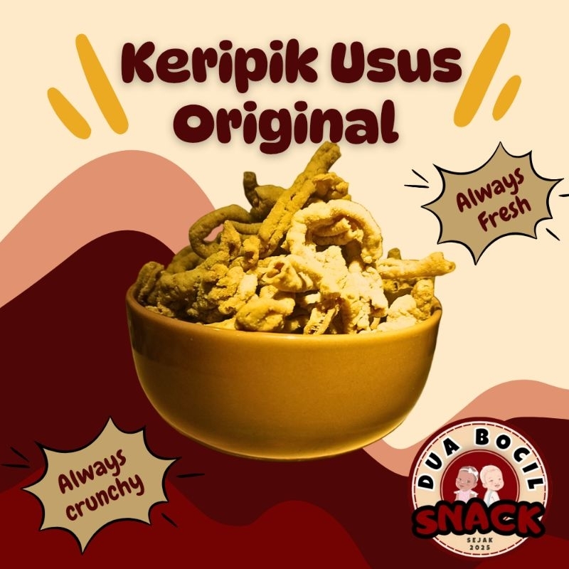 

DUA BOCIL Keripik Usus Ayam Gurih dan Renyah 100 gram