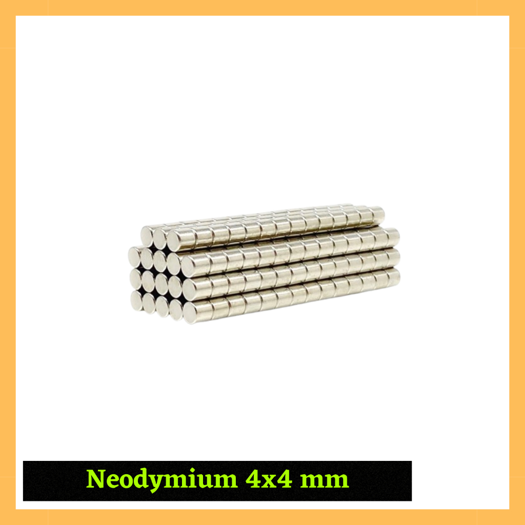Magnet Koin Neodymium 4x4mm | 4mm x 4mm | 4x4 mm (Dilapisi Nickel)