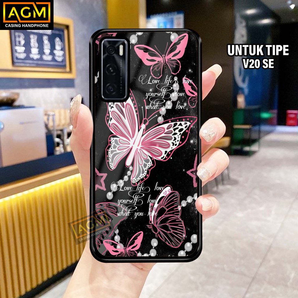Case Vivo V20SE Terbaru Case Kilau - New Case Glossy casing Hp Vivo V20 SE [Motif-Butterflay] - AGM 