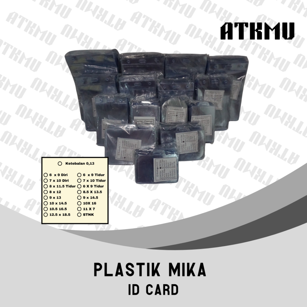 

Plastik Mika Id Card 100pcs Tebal 0.13