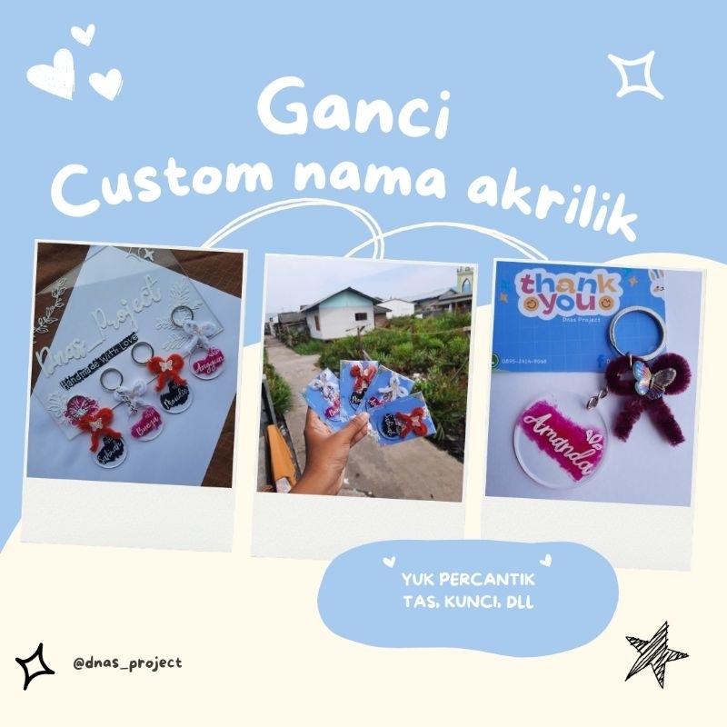 GANCI AKRILIK CUSTOM NAMA | letering ganci akrilik custom nama