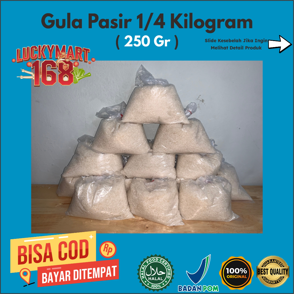

Gula Pasir 1/4 Kg Halus dan Berkualitas Grade A (250 Gr)