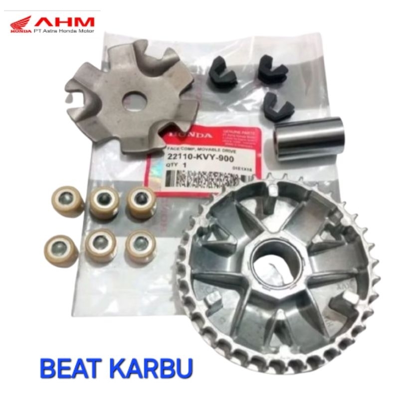 RUMAH ROLLER ASSY + ROLLER BEAT KARBU ORIGINAL AHM