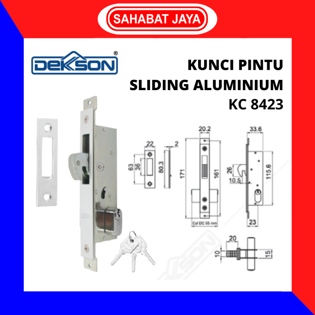 DEKSON Kunci Pintu Rumah Geser Sliding KC 8423 / Dorong Swing KC 8123 DEKKSON Handle Pintu Aluminium