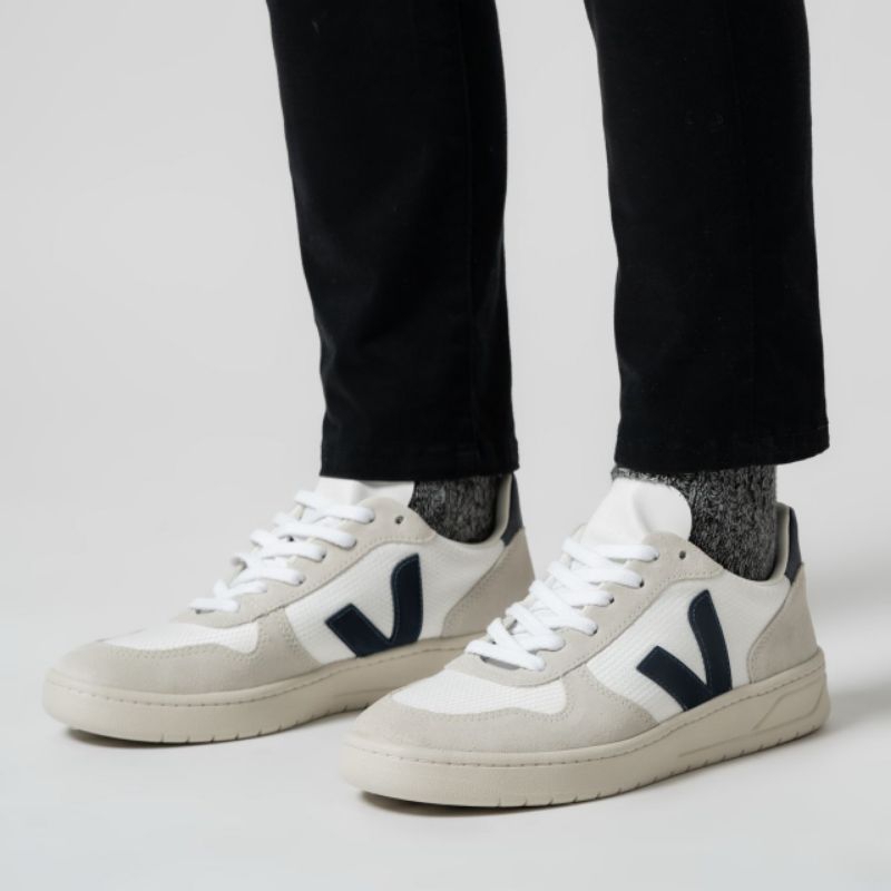 Veja V-10 B-Mesh Low Top Sneakers White Nautico Men