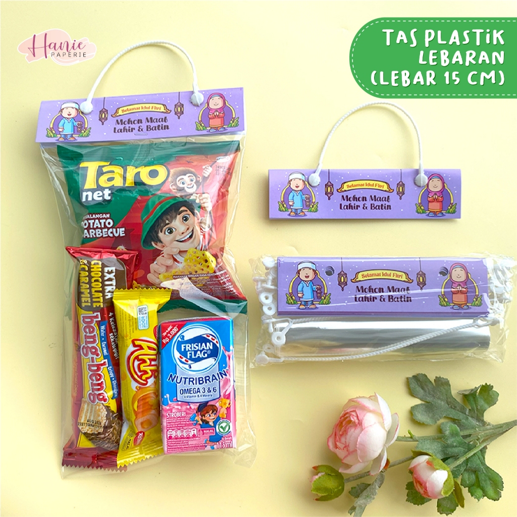 

LABEL TAS JINJING PLASTIK BINGKISAN SNACK LEBARAN 15 x 27 CM (ISI 10 PCS)