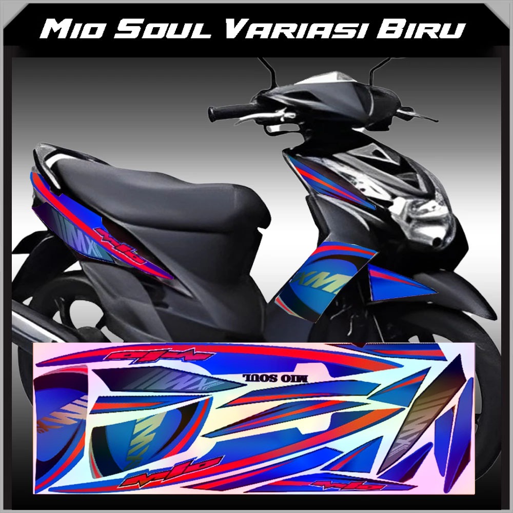 STRIPING VARIASI MIO SOUL 2008 - 2010 VARIASI BIRU HOLOGRAM TERMURAH TERLARIS