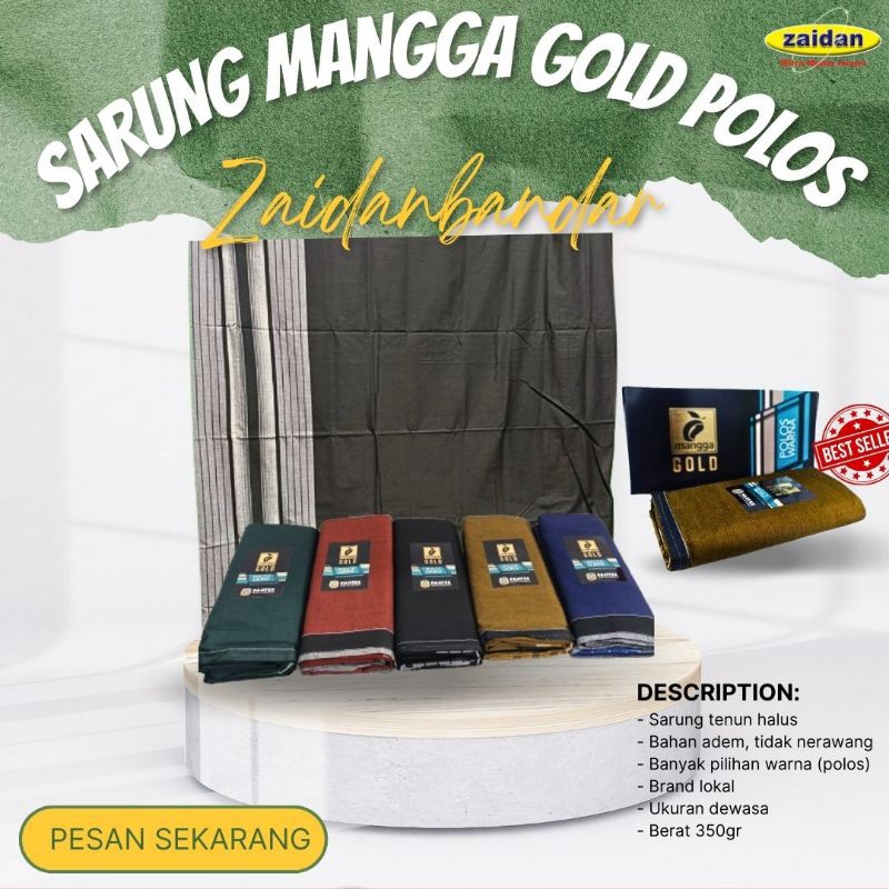 SARUNG MANGGA GOLD POLOS. SARUNG MANGGA BAHAN KATUN. SARUNG MANGGA WARNA. SARUNG LEBARAN