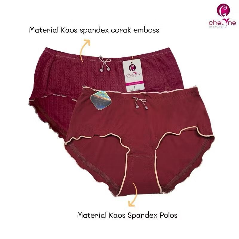 CD Chelyne Wanita Q2004 Spandex Corak / NQ2021 Spandex Polos - Model Paha Neci