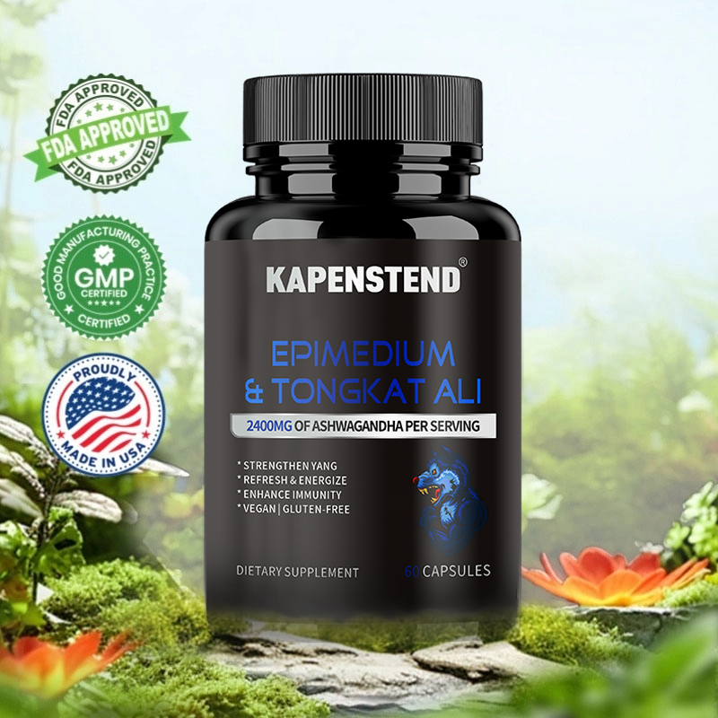 KAPENSTEND Horny Goat Weed + Tongkat Ali - Nutrisi untuk Kekuatan & Stamina, 250mg Horny Goat Weed &