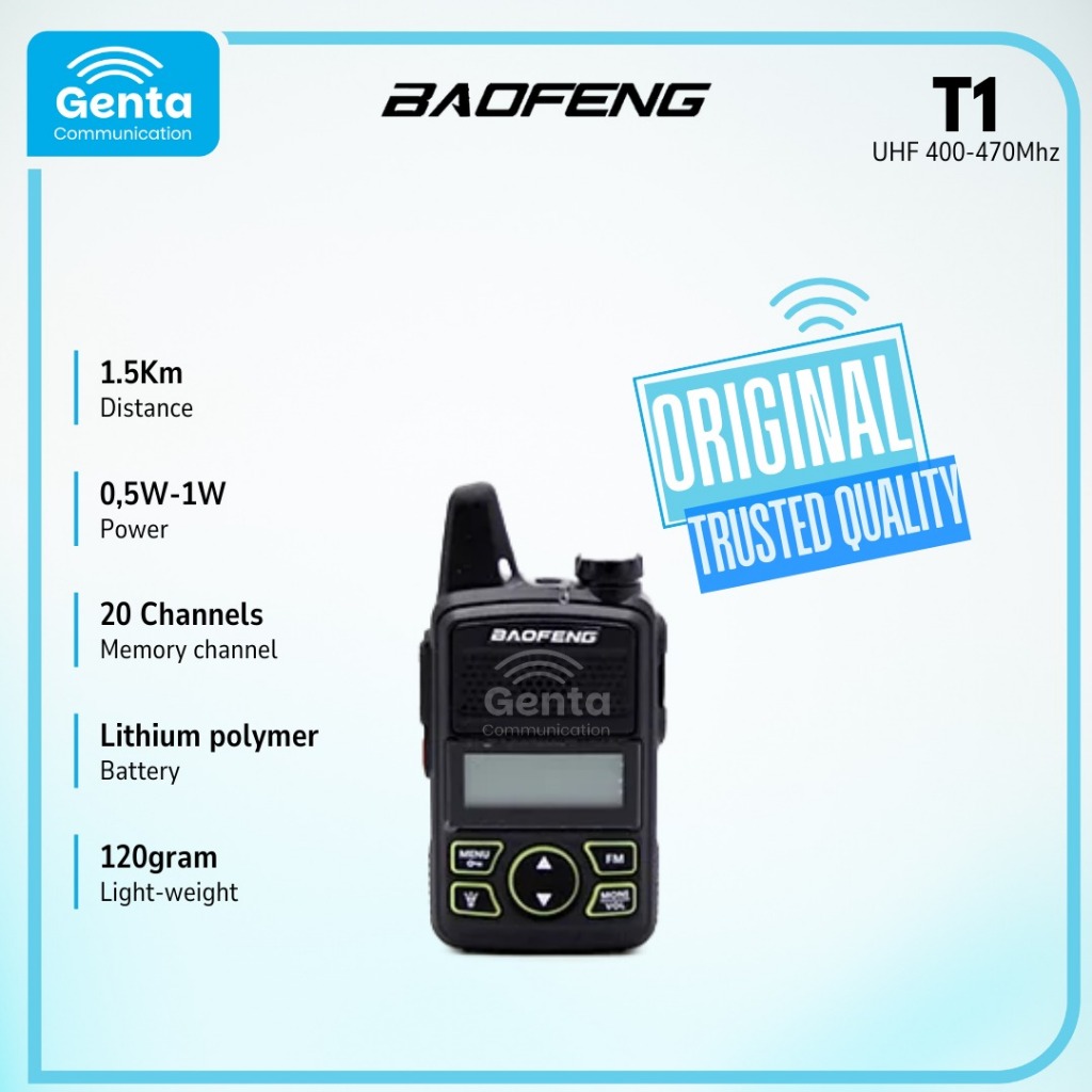 HT BAOFENG T1 / BAOFENG T1 T1 UHF 400-470Mhz GARANSI BARU ORIGINAL TERMURAH