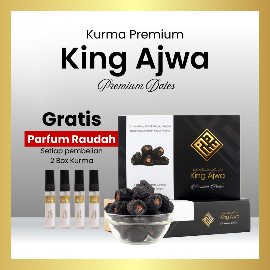 

Kurma King Ajwa Premium - Kurma Nabi Original | King Salman Oleh Oleh Haji Umroh Fresh Best Seller