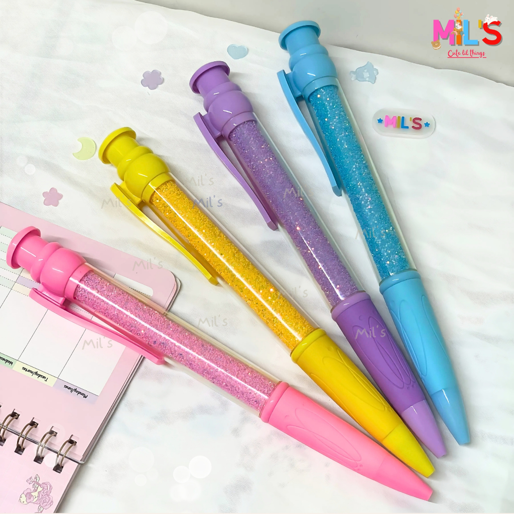 

[CUTE MIL'S]PULPEN GLITER JUMBO BOLPEN BESAR WARNA WARNI GLITTER LUCU