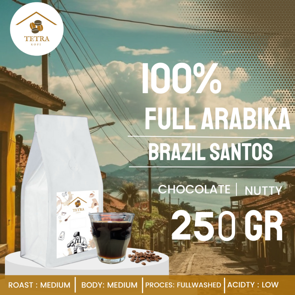 

Tetra Kopi Kopi Arabika Brazil Santos Roasted Beans - 250gr