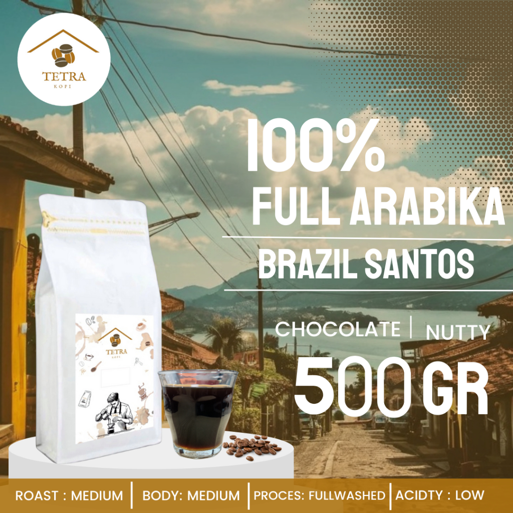 

Tetra Kopi Kopi Arabika Brazil Santos Roasted Beans - 500gr