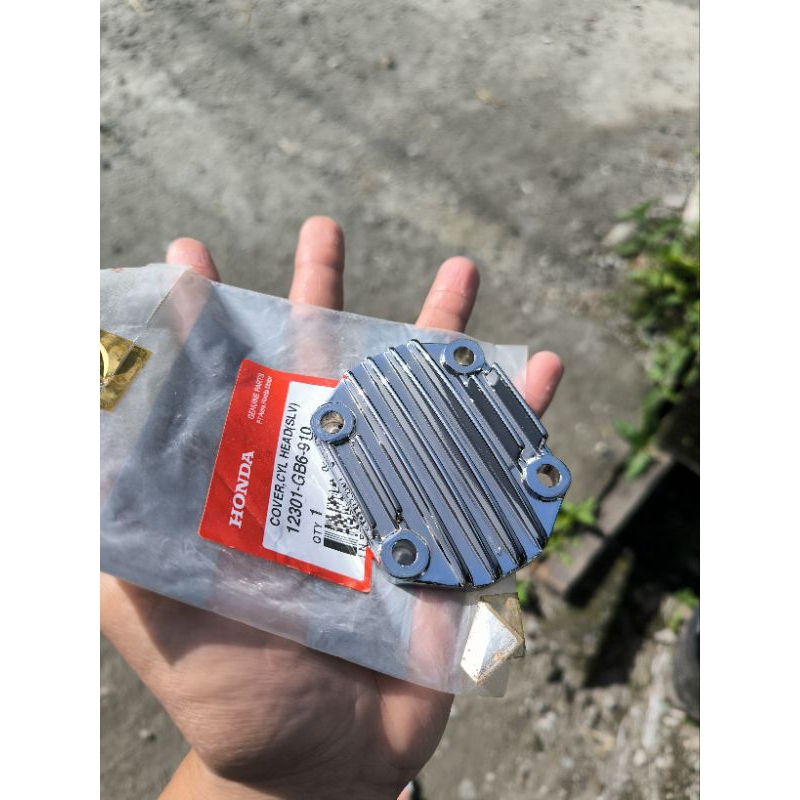 cover kop mesin supra win100 grand orijinal finishing crome celub