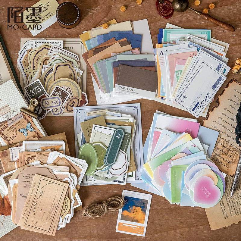 

[B869] Paket bahan catatan Momo set catatan seri retro ins label dasar buku pegangan kertas dasar 100 lembar
