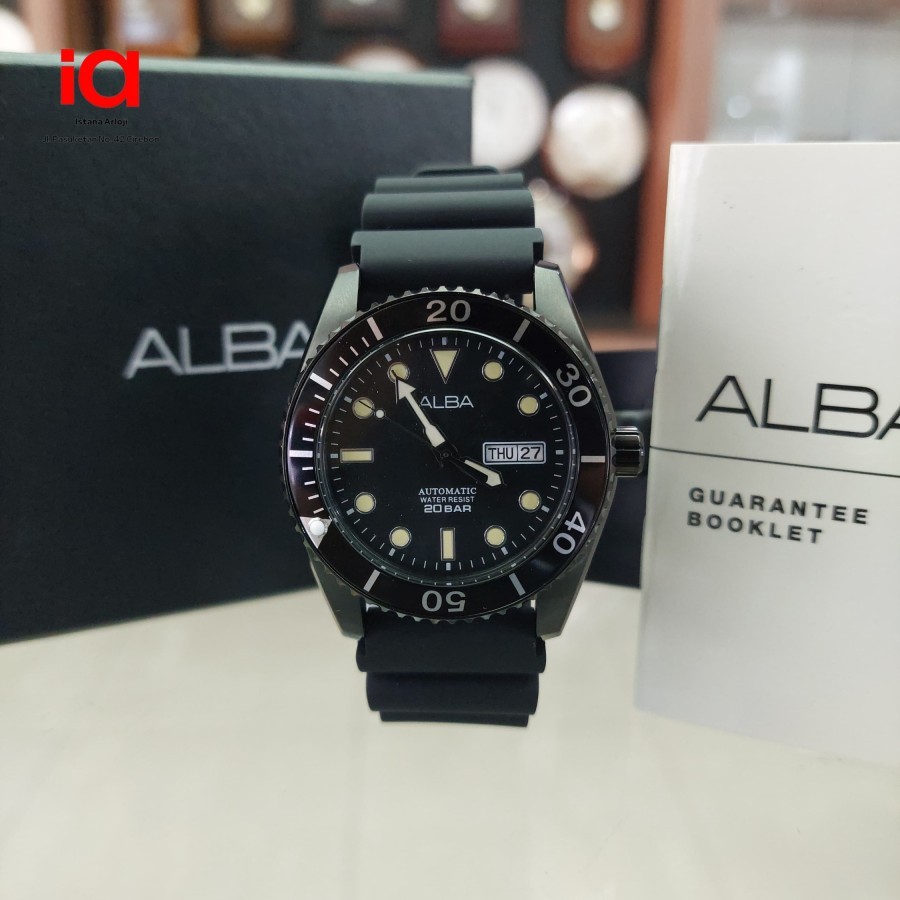 Alba Mechanical - Jam Tangan Automatic Pria - Black - Rubber Strap - AL4297X1