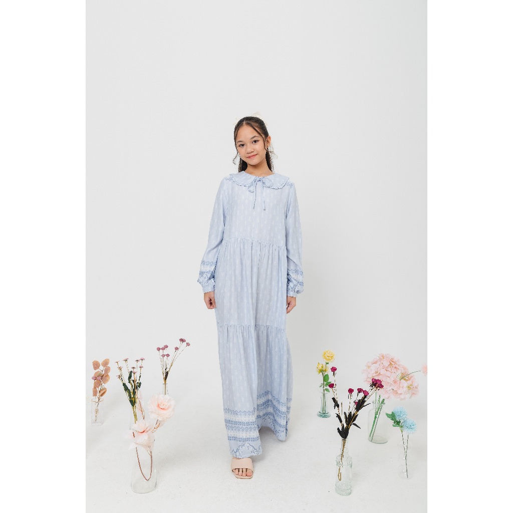 ULTRAVIOLET Adelia Maxi Dress 080 (2 Warna) - Baju Terusan Maxi Gamis Wanita Kasual Hijaber Lebaran