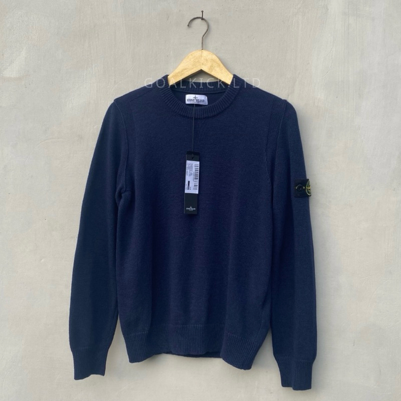 Stone Island Original Junior Badge Crewneck Sweatshirt - Navy Made in Romania