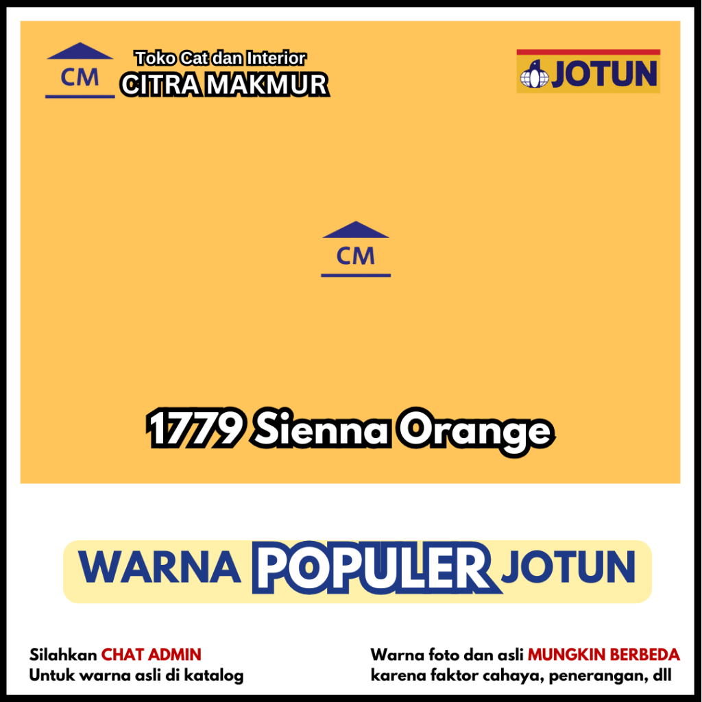 JOTUN 1779 Sienna Orange (Jotun Warna Orange - KEMASAN GALON) - Cat Tembok Exterior dan Interior Jot