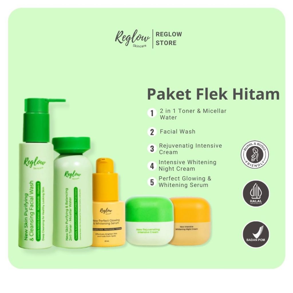 Paket Flek Hitam Reglow Skincare Untuk Flek Hitam Dan Anti Aging Skincare Pencerah Wajah
