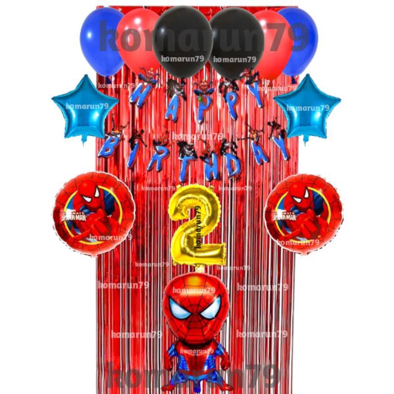 DEKORASI ULANG TAHUN/SET DEKORASI/DEKORASI SPIDERMAN/PAKET DEKORASI ULANG TAHUN/DEKORASI BALON
