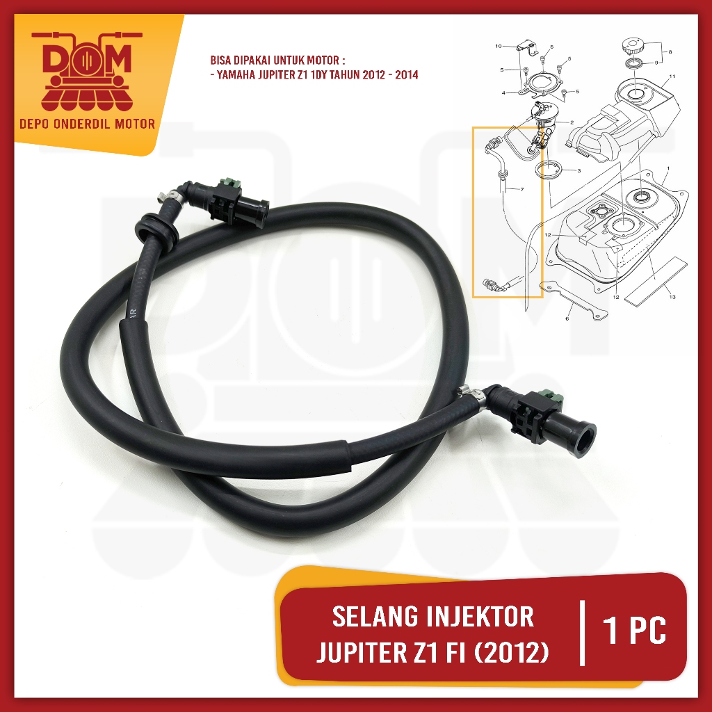Selang Injektor Jupiter Z1 Fi 2012 (KNZ/THALLAND) 1DY-E3971-01 Pipe Saluran Bensin Injeksi Yamaha