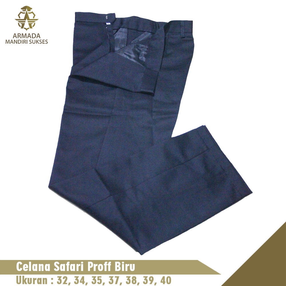 Celana Panjang Biru Polos Bahan Proff - Celana PDH Panjang Biru