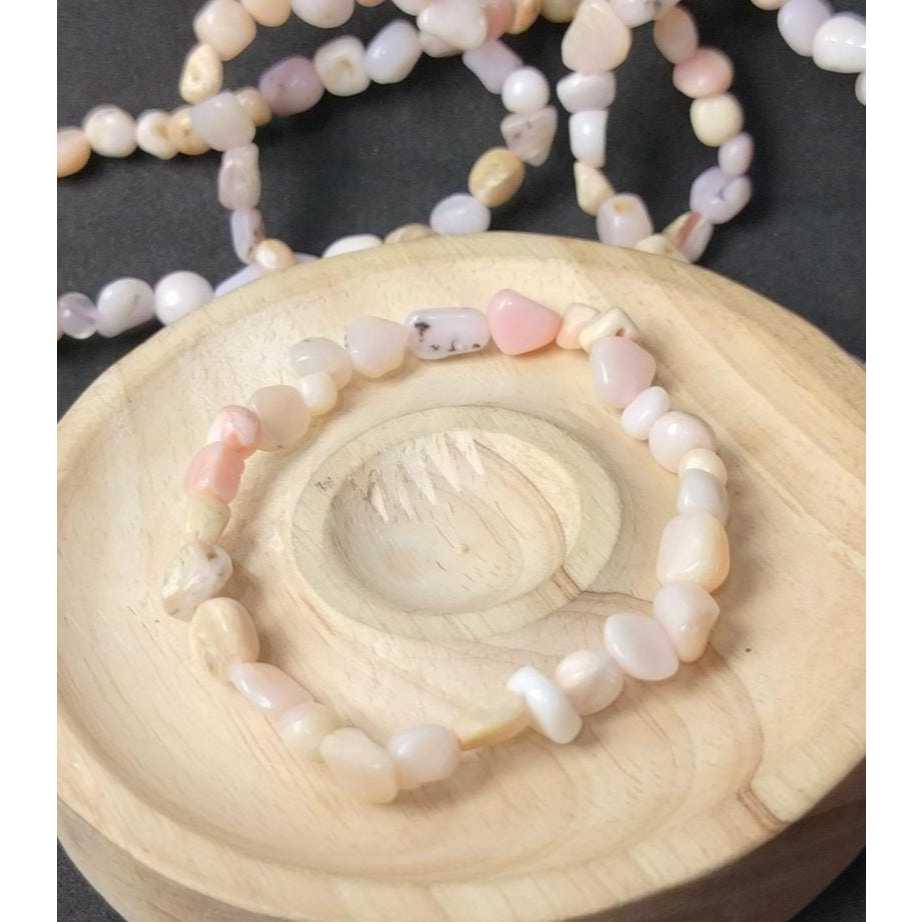 Gelang Pink Opal Natural Tumble 5x8 mm Top Grade