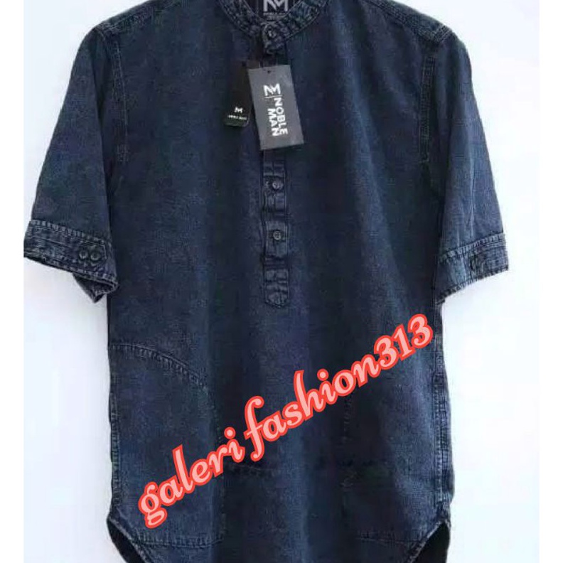 KODE I7D Baju Koko Jeans pria Kurta dewasa Premium Quality Kurta Jeans Koko Lengan 34 size M4xl jumb