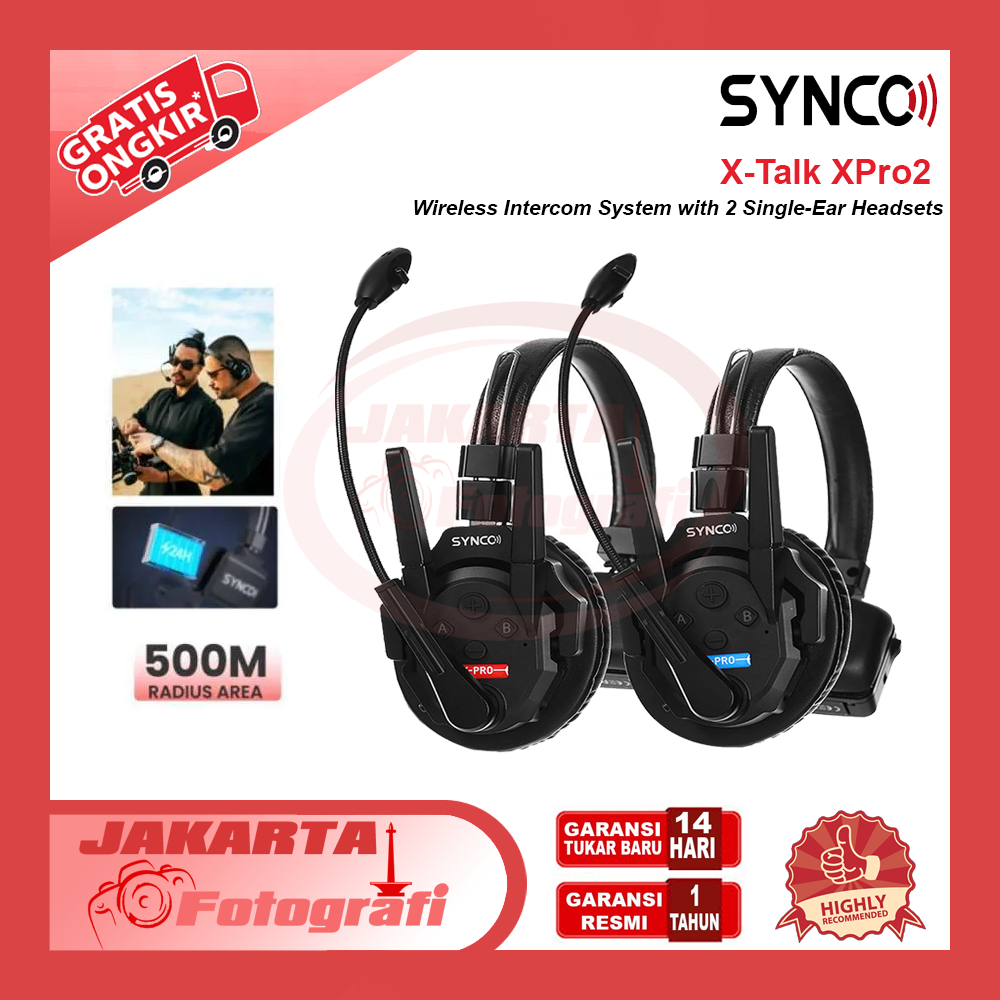 Synco Xtalk XPro2 Wireless Intercom System with 2 Single-Ear Headsets