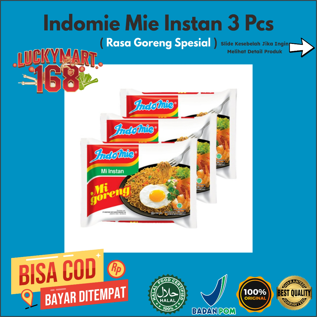 

INDOMIE Mie Instan Goreng Special 3 Pcs x 90Gr