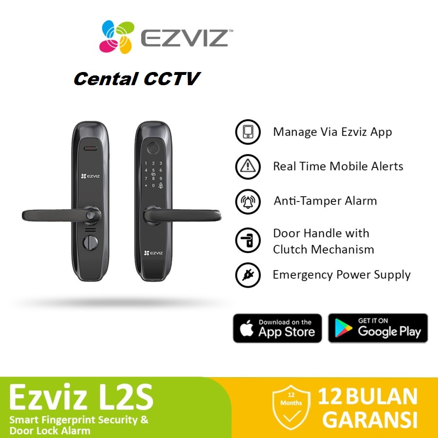 Ezviz L2S Smart Security System Fingerprint Door Handle Alarm Lock
