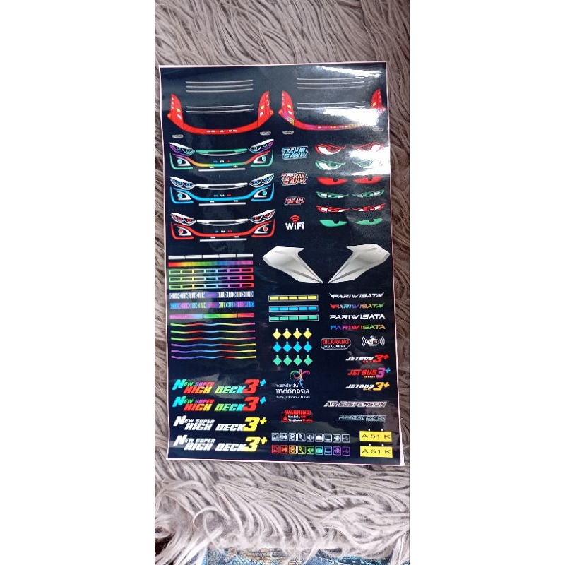 

stiker miniatur bus jb3 bahan vinyl anti air