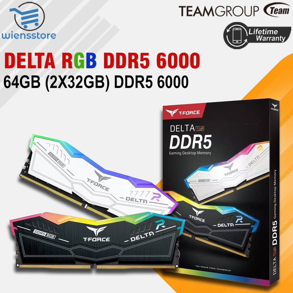 Team T-Force Delta RGB 64GB (2x32GB) DDR5 6000 MHz | 64GB DDR5 6000Mhz