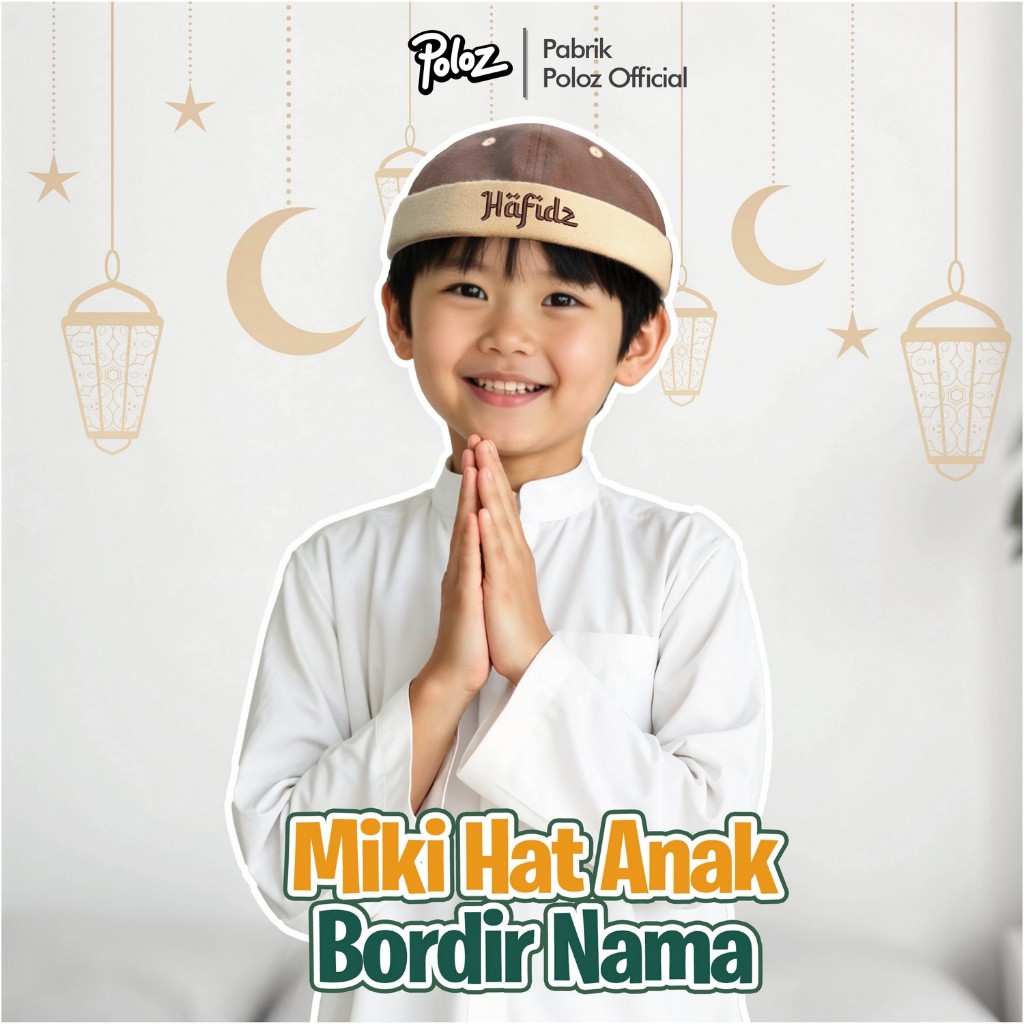 PECI MIKI HAT ANAK PECI NAMA ANAK PECI BORDIR NAMA ANAK KOPEAH BORDIR NAMA ANAK PECI MIKI HAT CUSTOM