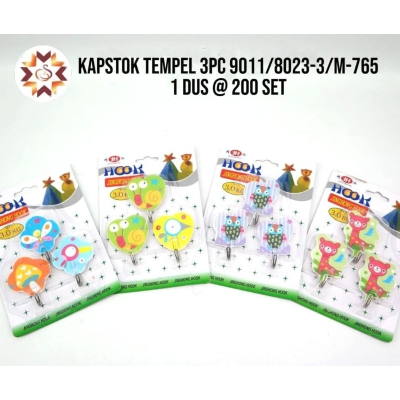 [ 3 PCS ] KAPSTOK TEMPEL KARAKTER